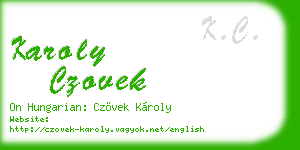 karoly czovek business card